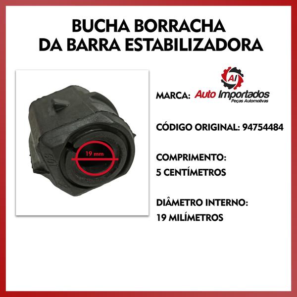 Imagem de Kit Borracha + Bieleta Tirante Estabilizadora Dianteira Chevrolet Onix 2013 2014 2015 2016 17 18 19