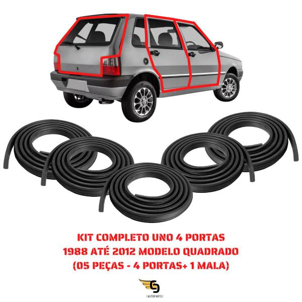 Imagem de Kit borracha guarnicao de porta + porta malas uno fiorino elba premio 88 89 90 91 92 93 94 95 96 97 98 99 00 01 02 03 04 05 06 07 08 09 10 11 12 13 14