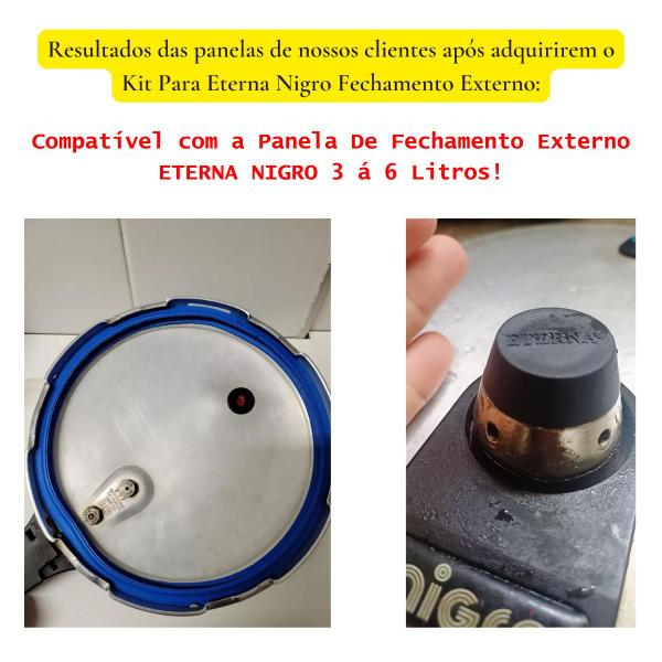 Imagem de Kit Borracha, Peso e Válvula De Segurança Para Panela De Pressão Nigro Eterna 3 á 8 Litros