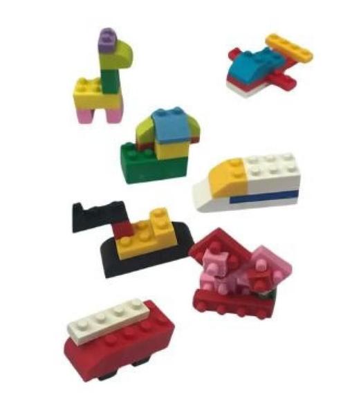 Imagem de Kit borrachas com pecinha estilo lego   ebo7759