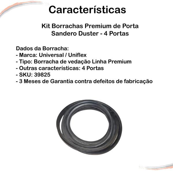 Imagem de Kit Borrachas Premium De Porta Sandero Duster 4 Portas - UN / 4