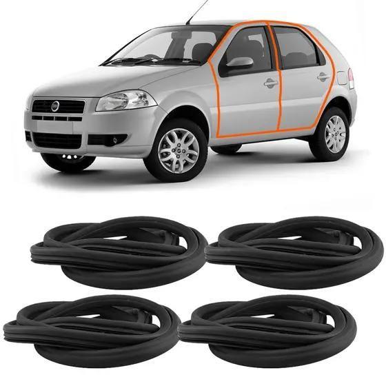 Imagem de Kit Borrachas Vedação P/ 4 Portas Fiat Palio 2005 Em Diante