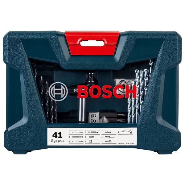 Imagem de Kit BOSCH Furadeira De Impacto GSB 450 RE STD 450W 127V + Kit de Pontas e Brocas V-Line 41 pçs