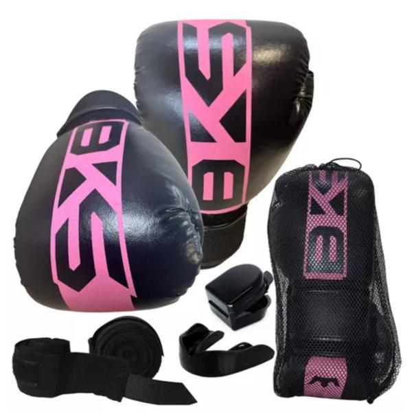 Imagem de Kit Boxe Bks Luva Bandagem Bucal Feminino Profissional