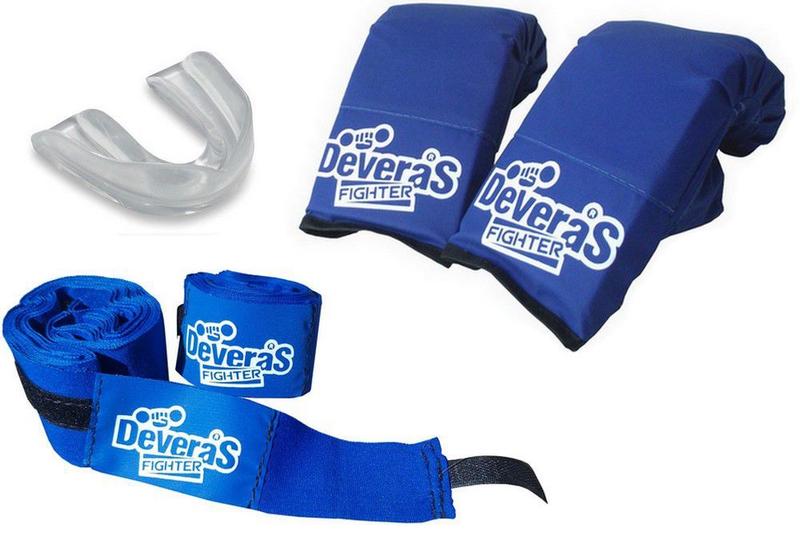 Kit boxe infantil com luva de boxe infantil + bandagem para luta muay thai e boxe + protetor bucal boxe e muay thai - Deveras Imagem de Kit boxe infantil com luva de boxe infantil + bandagem para luta muay thai e boxe + protetor bucal boxe e muay thai