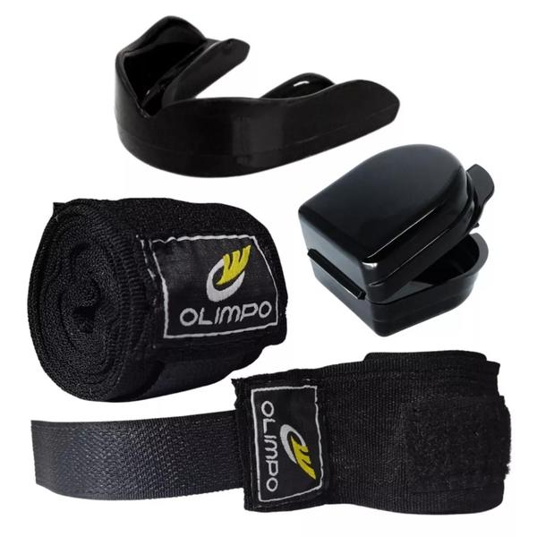 Imagem de Kit Boxe Infantil Luva+bolsa+bandagem+bucal+case Olimpo