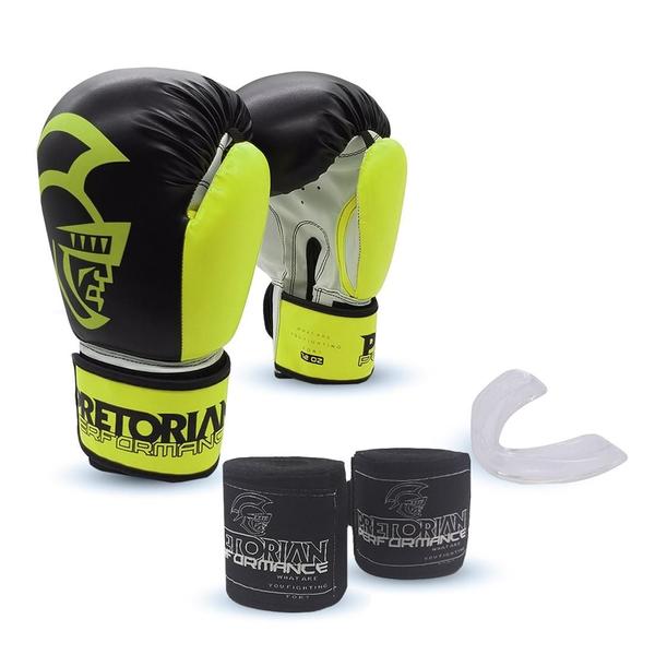 Imagem de Kit Boxe Luva Pretorian Performance 14OZ Bucal E Bandagem