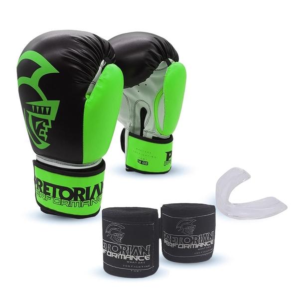 Imagem de Kit Boxe Luva Pretorian Performance 16OZ Bucal E Bandagem