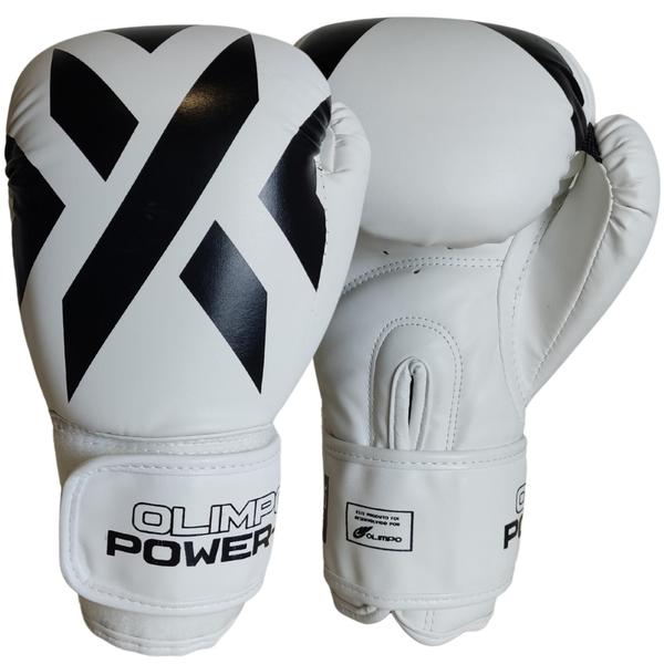 Imagem de Kit Boxe Muay Thai Branco + Bolsa + Bandagem + Bucal Olimpo Esportes