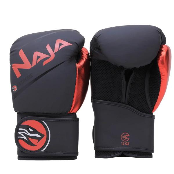 Imagem de Kit Boxe Naja Extreme: Luva + Bandagem + Bucal - Vermelho