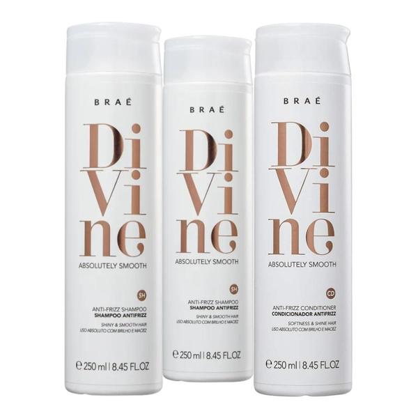 Imagem de Kit Braé Divine 2x Shampoo 250ml, Condicionador 250ml (3 produtos)