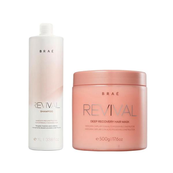 Imagem de Kit Braé Revival - Shampoo 1000 ml e Máscara De Reconstrução 500 g