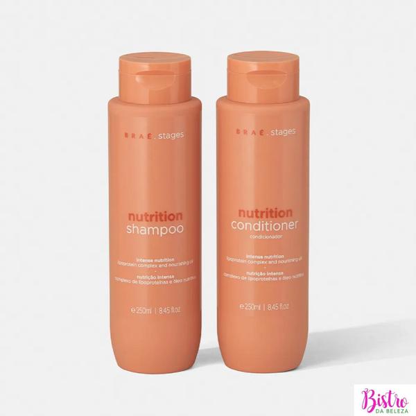 Kit Braé Stages Nutrition - Shampoo 250ml + Condicionador 250ml Imagem de Kit Braé Stages Nutrition - Shampoo 250ml + Condicionador 250ml