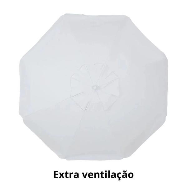 Imagem de Kit Branco Guarda Sol 2 Metros Bagum e Aluminio + Base 22 Kg