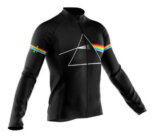 Imagem de Kit Bretelle Camisa Pink Floyd Manga Longa Dryfit Ciclismo