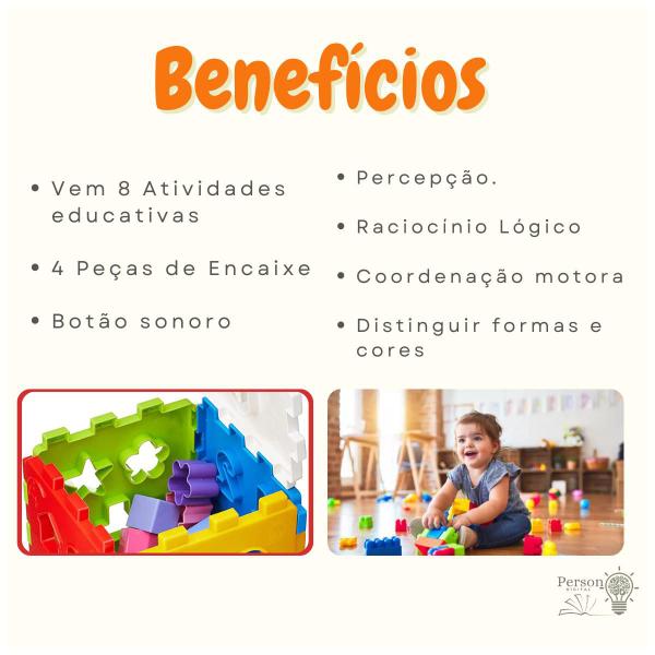 Imagem de Kit Brinquedo Barco Encaixar + Mesinha Didática Infantil Bebê Interativa Sonora