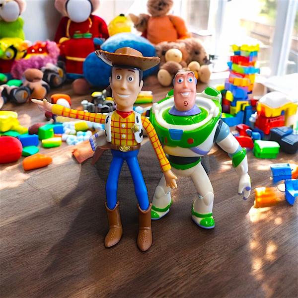 Imagem de Kit Brinquedo Boneco Articulado Toy Story Vinil Livre De Ftalatos Lider