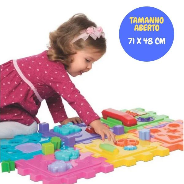 Imagem de Kit Brinquedo Cubo Didático Grande + Girafa Peças de Encaixe