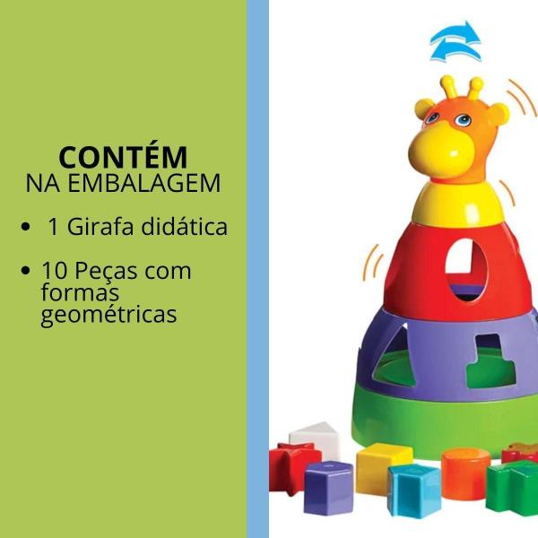 Imagem de Kit Brinquedo Cubo Didático Grande + Girafa Peças De Encaixe