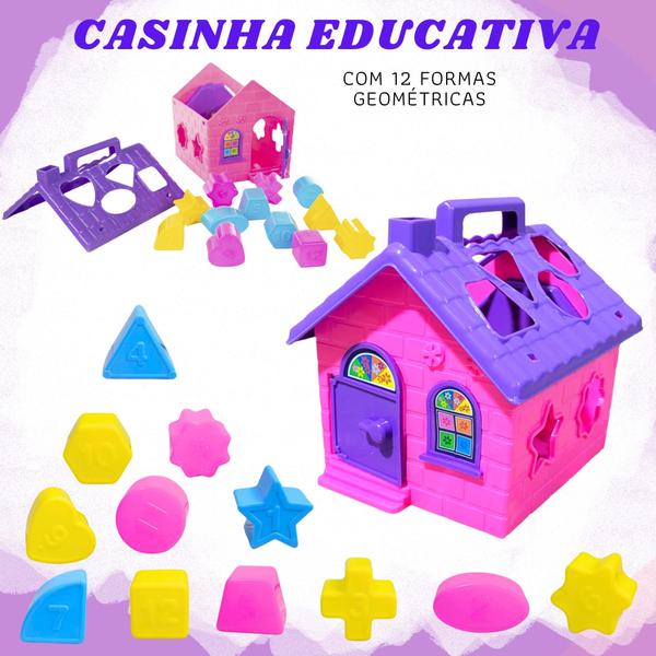 Imagem de Kit Brinquedo Educativo 1 Ano Menino Menina Casinha Ursinho