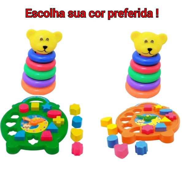 Imagem de Kit Brinquedo Educativo 1 Ano Menino Menina Ursinho Relógio