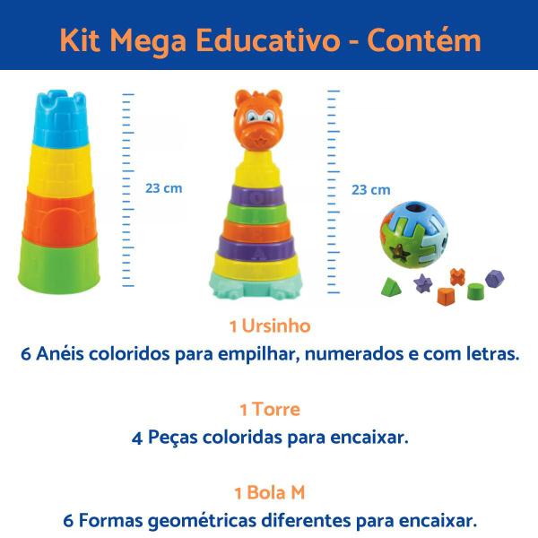 Imagem de  Kit Brinquedo Educativo Didático Encaixe Bebê Infantil Presente Criança Menino Menina Encaixar