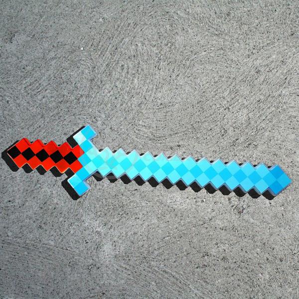 Imagem de Kit Brinquedo Espada Pixel Ninja 58cm Diamante com Som e Luz + 3 Pilhas AA - Vermelho 43