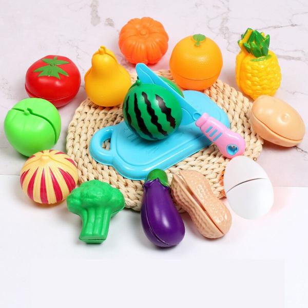 Imagem de Kit Brinquedo Frutas De Cortar Velcr Infantil 12 Pcs Comidinhas 