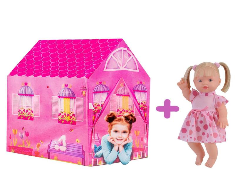 Kit Brinquedo Infantil Boneca Elisi Fala Frases Com Casinha - DM Toys e Adijomar Imagem de Kit Brinquedo Infantil Boneca Elisi Fala Frases Com Casinha