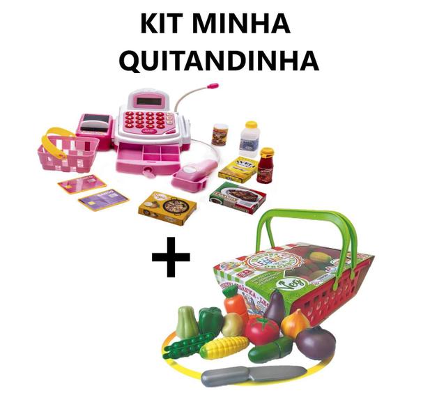 Imagem de Kit Brinquedo Infantil Caixa Com Calculadora Com Legumes