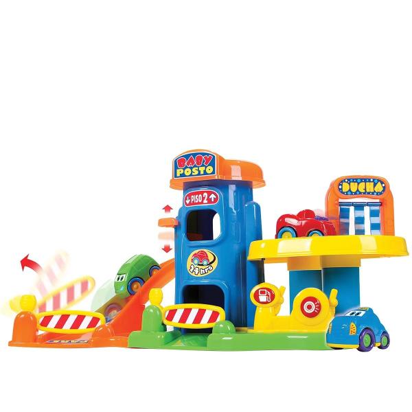 Imagem de Kit Brinquedo Infantil Posto Combustivel + 4 Carrinhos Baby