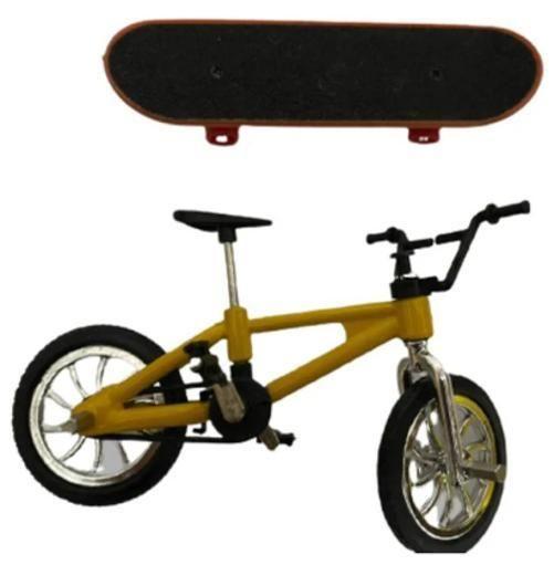 Imagem de Kit Brinquedo Mini Skate Board + Bicicleta Dedo Fingerboard