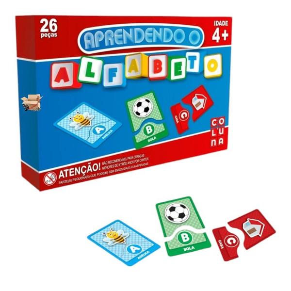 Imagem de Kit Brinquedo Pedagógico Educativo 4 Jogos Vogais + Sílabas + Soletrar + Alfabeto - Pais E Filhos