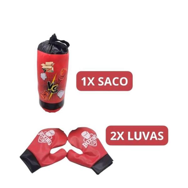 Imagem de Kit Brinquedo Saco De Pancada Boxe Infantil Com Par De Luvas