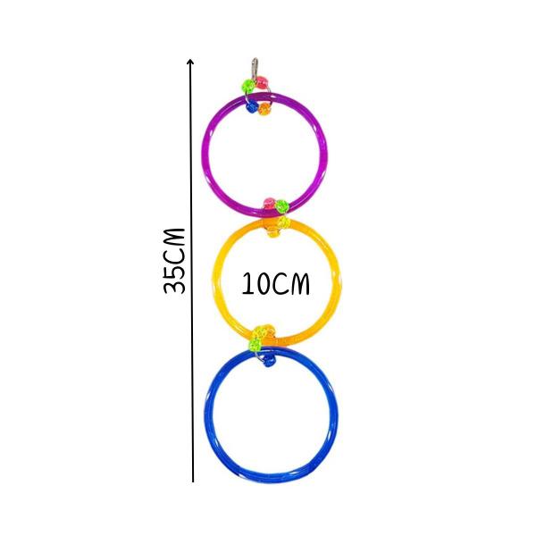 Imagem de Kit Brinquedos Balanço e Argolas Para Calopsita Agapornis Periquito