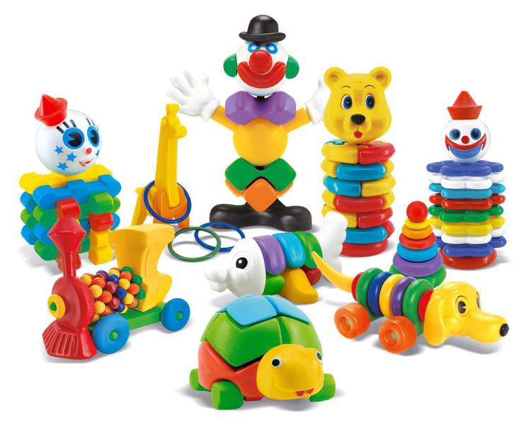 Imagem de Kit Brinquedos Encaixe E Desencaixe 124 Pçs Em Plástico Jott
