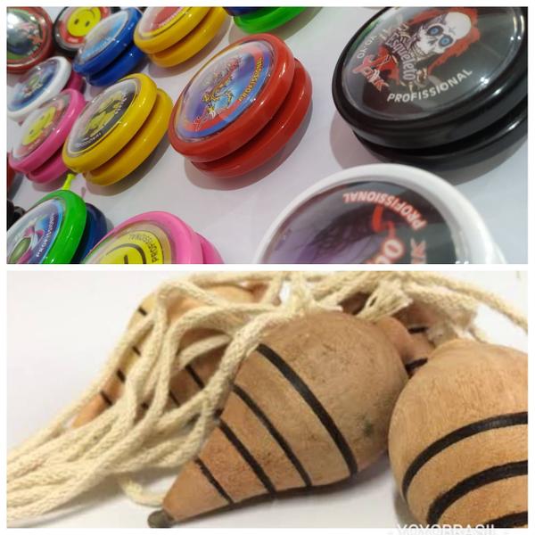 Kit Brinquedos Yoyo York Profissional + Pião de Madeira + 5 cordas de ioio - YOYOBRASIL Imagem de Kit Brinquedos Yoyo York Profissional + Pião de Madeira + 5 cordas de ioio