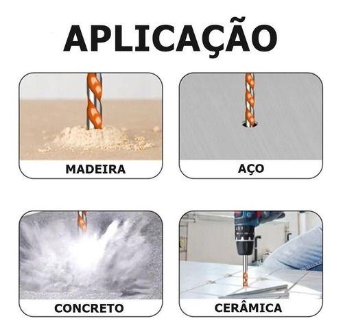 Imagem de Kit Brocas Furadeira Fura Tudo Diamantada Super Drill 5pcs