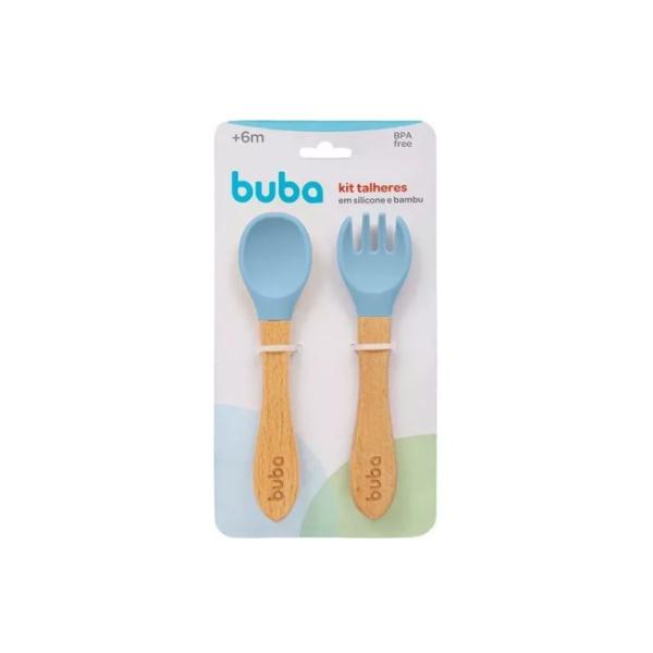 Imagem de Kit Buba - Bowl com Ventosas e Talheres em Silicone Azul