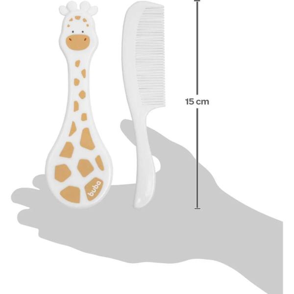 Imagem de Kit Buba Escova e Pente Girafinha para Bebê (7908103749877)