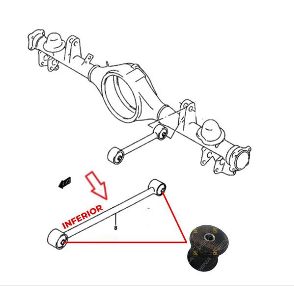Imagem de Kit Bucha Braço Traseiro Inferior Gran Vitara 2001 2002 2003