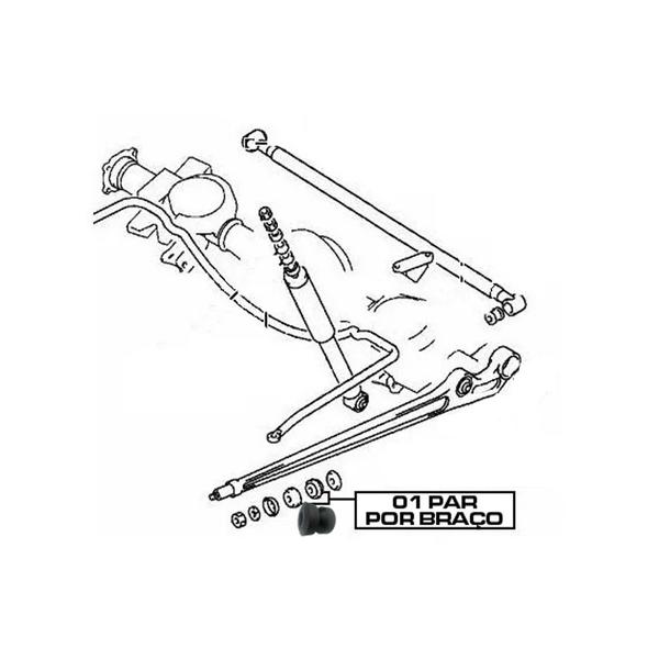 Imagem de Kit Bucha Ponta do Braço Traseiro Pajero GLS GLX 1990 A 2000