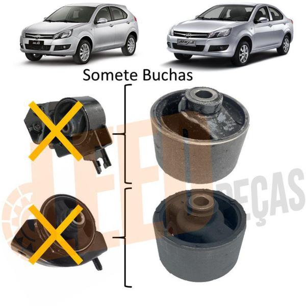 Imagem de Kit Bucha Refil Coxim Esquerdo Traseiro Motor Jac J3 2011 - 2016