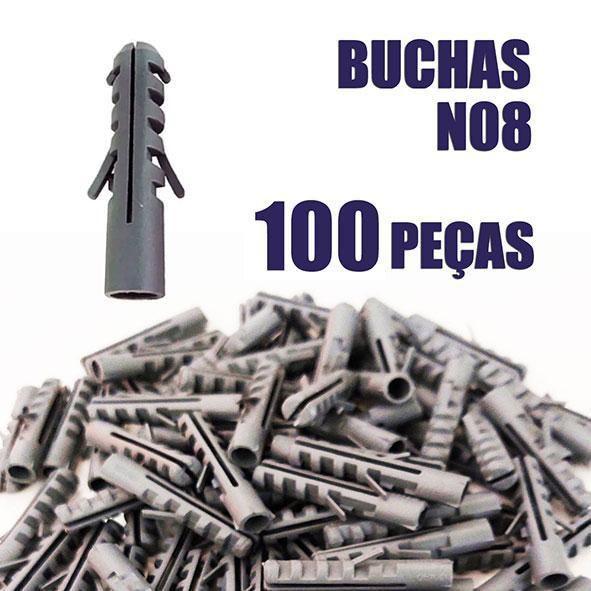 Imagem de Kit Buchas 08 Buchas De Fixação Sem Anel Nylon 100Pçs