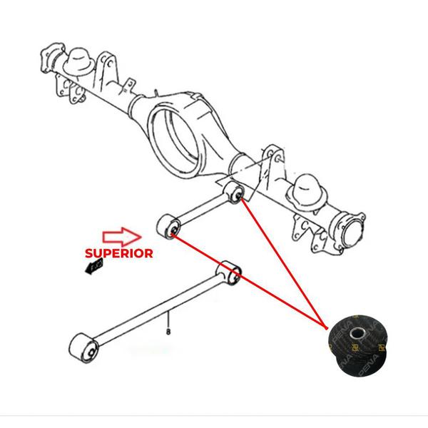 Imagem de Kit Buchas Braço Traseiro Superior Tracker 2001 2002 2003