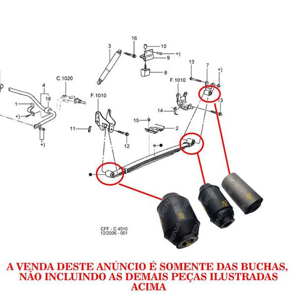 Imagem de Kit Buchas Feixe de Mola Traseiro F4000 4x4 2008 2009 2010