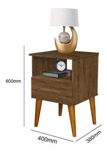 Imagem de Kit C/ 02 mesa de cabeceira Retrô 1 Gaveta Branco !