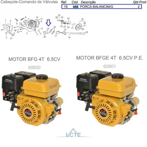 Imagem de Kit C/ 02 Porca Do Balancim M6x0.75 Do Motor 7.0hp Buffalo