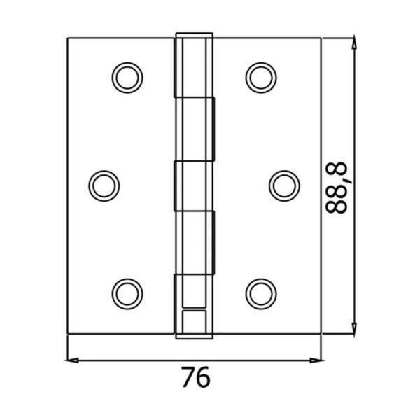 Imagem de Kit C/03 Dobradiça Rolamento Para Porta 3,5 X 3 Preta Fosco