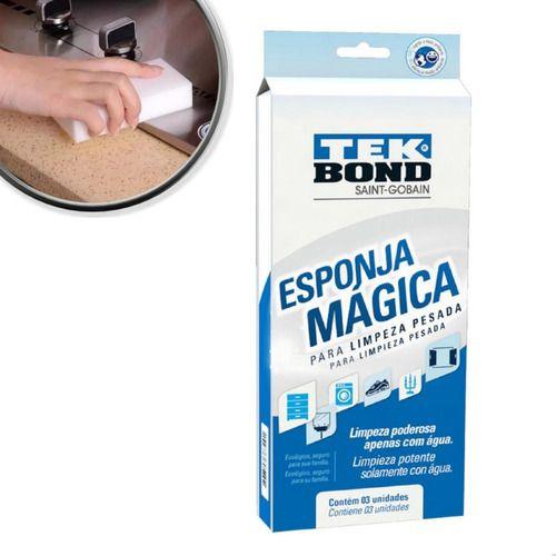 Imagem de Kit C/ 03 Esponja Magica Tekbond - Limpeza Pesada -